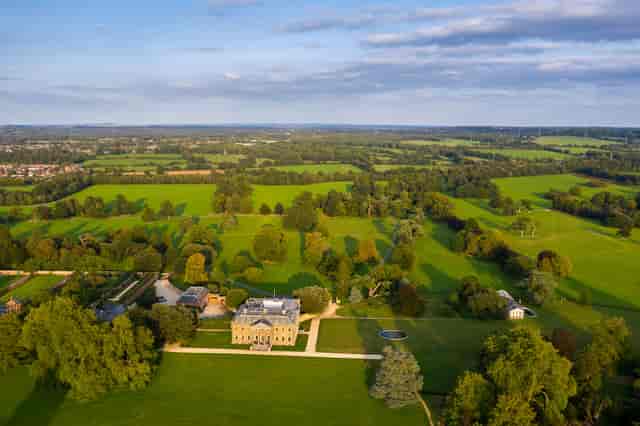 Broadlands Park estate with lush greenery, perfect for outdoor events and weddings.