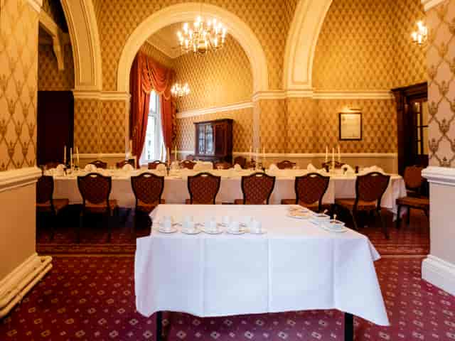 Elegant Lady Violet Room at National Liberal Club, ideal for corporate events and gatherings.