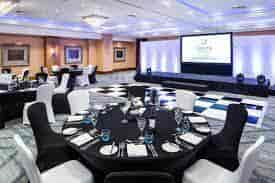 Buckholt Suite at Delta Hotels, elegant black and white decor for corporate events.