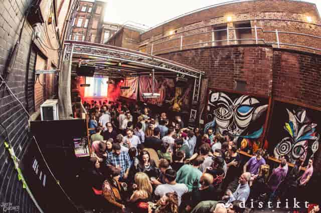 Vibrant outdoor event space at Ground Floor Bar, perfect for networking and parties.
