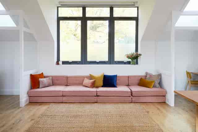 Stylish lounge in The Library at The Hearth, perfect for networking events and meetings.