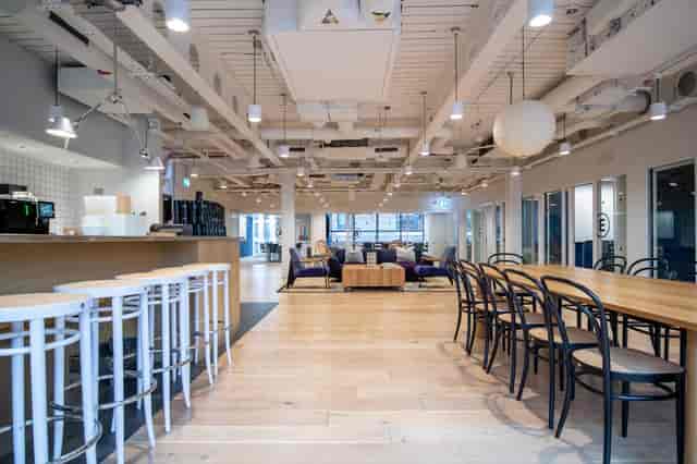 Outdoor terrace event space in Shoreditch Exchange, ideal for workshops and social gatherings.