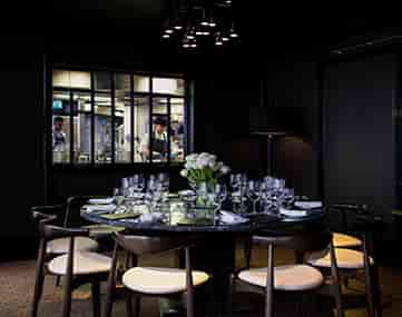 Elegant dining table in Private Room, City Social London for exclusive events and corporate dinners.