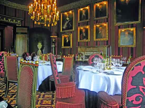 Elegant dining room at Rhubarb Restaurant, Prestonfield House, ideal for formal events.