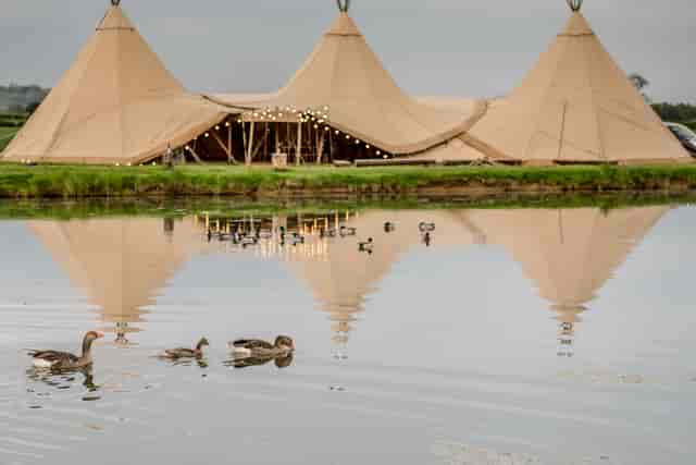 Tipi event space at Low Osgoodby Grange, perfect for weddings and retreats.