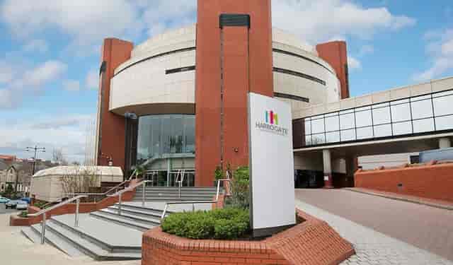 Modern event venue Studio One, Harrogate Convention Centre, ideal for conferences and meetings.