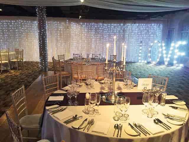 Elegant banquet space at Eskmills Venue, perfect for weddings and upscale events.