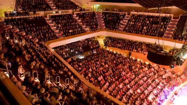 Packed Main Auditorium in Glasgow Royal Concert Hall, ideal for events and presentations.