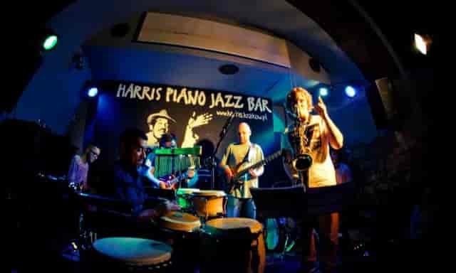 Live music stage at a jazz bar, vibrant performance for events and gatherings.