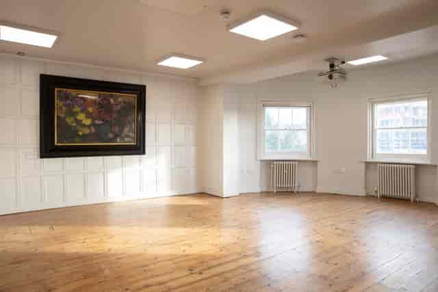 Acanthus event space at William Morris Gallery with natural light, ideal for meetings and workshops.