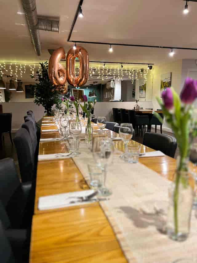 Elegant dining space at PUPA Restaurant, perfect for corporate dinners and gatherings.