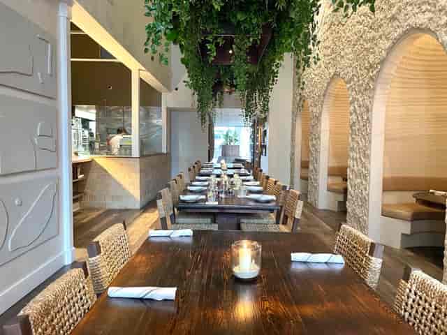 Casa De Salinas private dining room with long-table setup for intimate events and group dinners.
