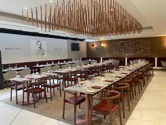 Elegant dining space at London Stadium for corporate events and private gatherings.