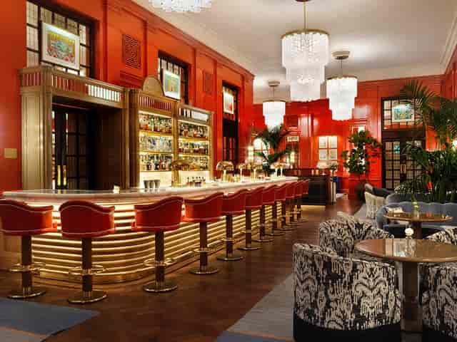 Stylish bar area in The History Room, ideal for networking events and cocktail receptions.