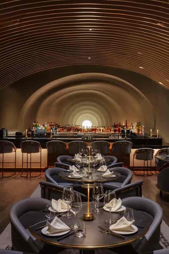 Sophisticated bar at 53 Restaurant, ideal for upscale networking events and gatherings.