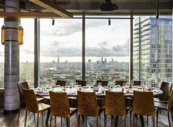 Novotel Canary Wharf rooftop boardroom with skyline view for executive meetings and VIP dining.