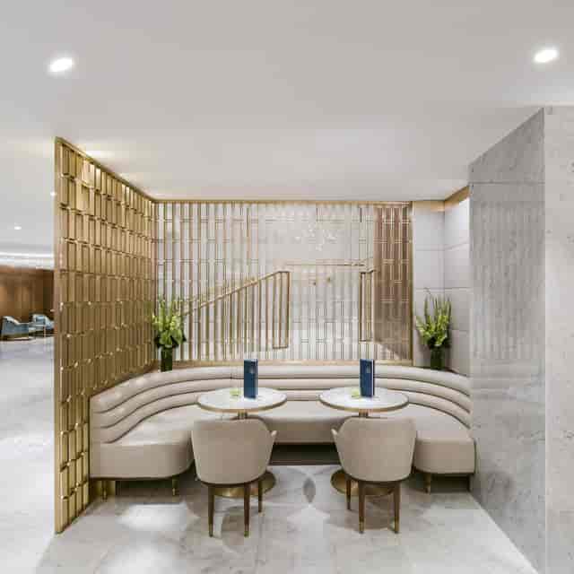 Hyde Café lounge in Royal Lancaster London, elegant design for networking events.