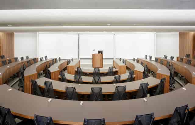 MBA classroom in London Conference Centre, modern design for workshops and meetings.
