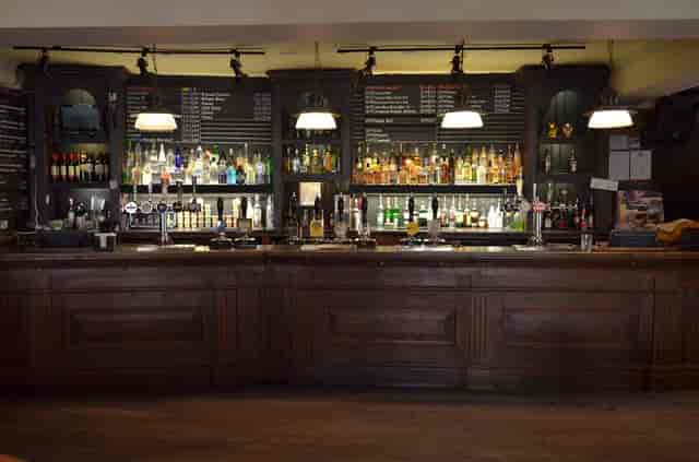 Well-stocked bar at The Miller, ideal for networking events and cocktail receptions.