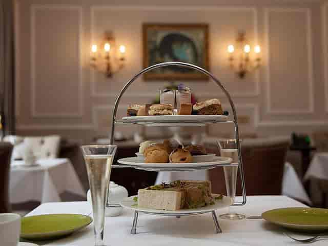Elegant afternoon tea setup at The Melody Restaurant, St Pauls Hotel, ideal for networking events.