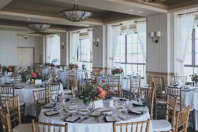 Elegant banquet room at The Portofino Hotel, perfect for weddings and corporate events.