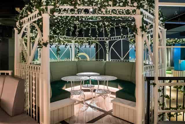 Swingers West End event space, floral accents, bridal shower, cocktail party