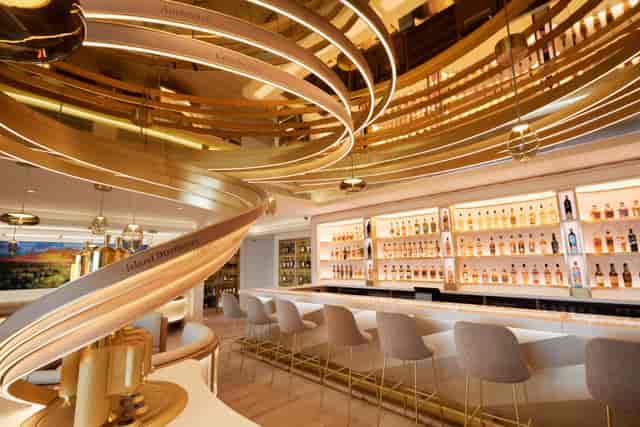 Sleek bar area at Label Studio, ideal for upscale cocktail receptions and networking events.