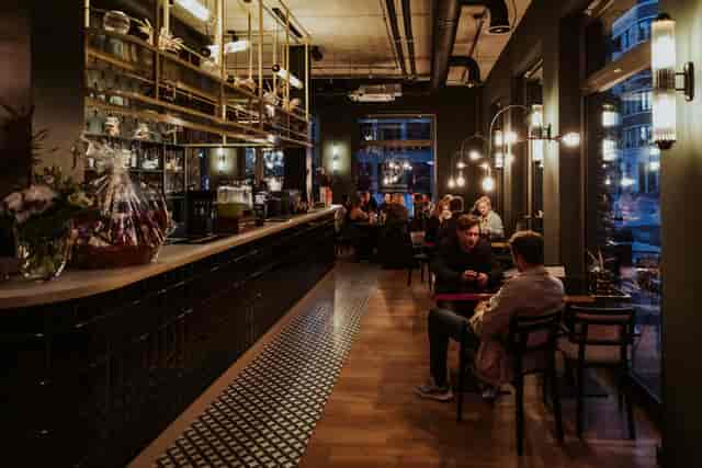 Stylish KOKO venue with warm lighting, perfect for networking events and meetings.