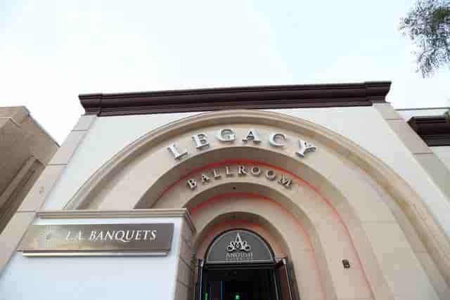 Elegant Legacy Ballroom entrance in L.A. for upscale weddings and corporate events.