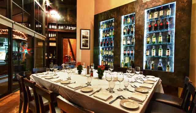 Private dining area at Panzanella Ristorante Bar, ideal for corporate dinners and events.