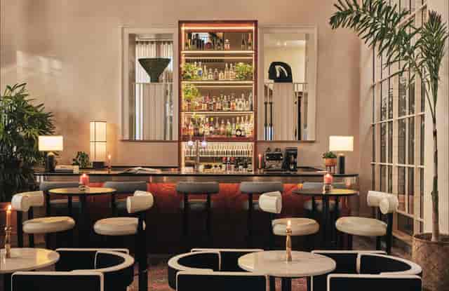 Stylish bar at The Courtroom, ideal for networking events and cocktail receptions.