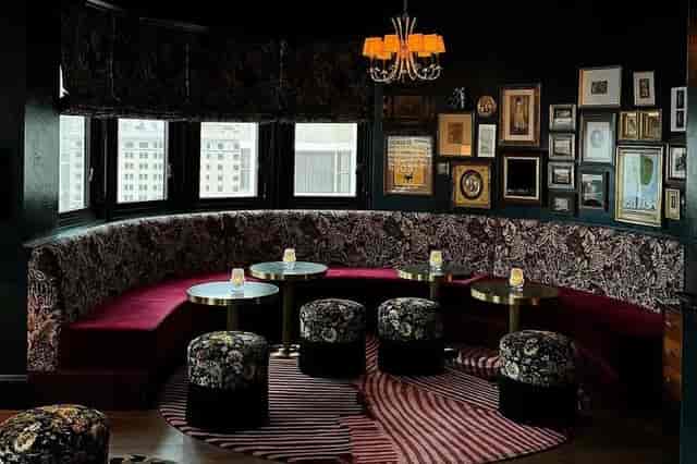 Stylish Abalone Lounge with plush seating, ideal for networking events and cocktail receptions.