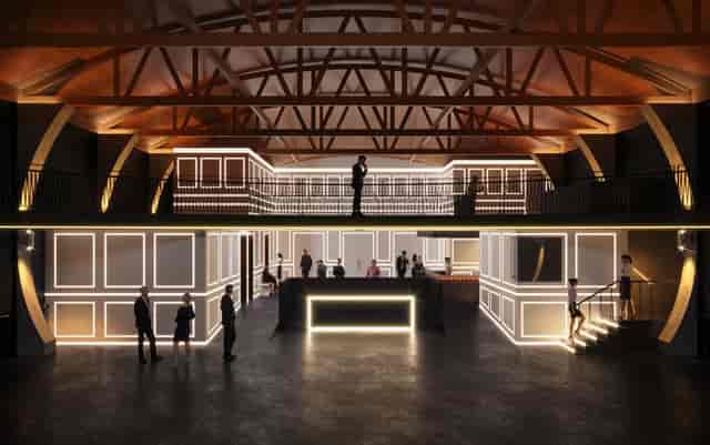Elegant Vermont Hollywood theater venue with high ceilings for events and gatherings.