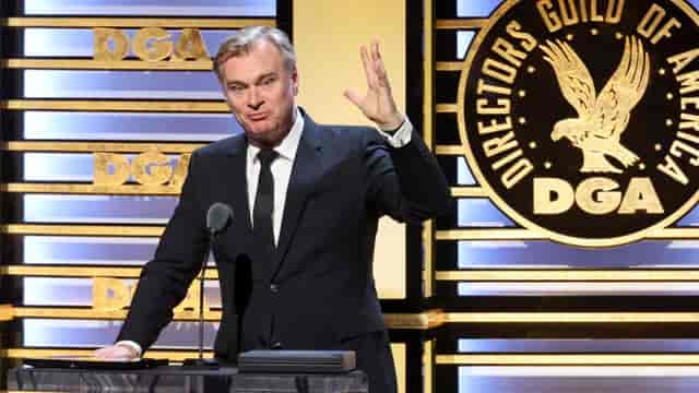 Dynamic speaker at Directors Guild of America awards ceremony, showcasing effective presentations.