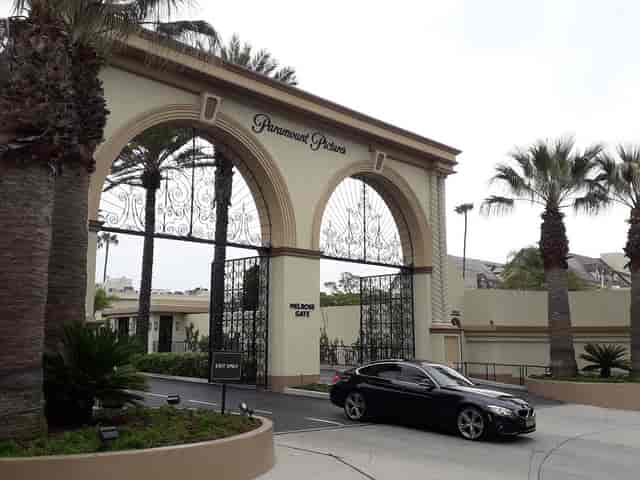 Ornate gates at Paramount Pictures, ideal for luxury meetings and special events.