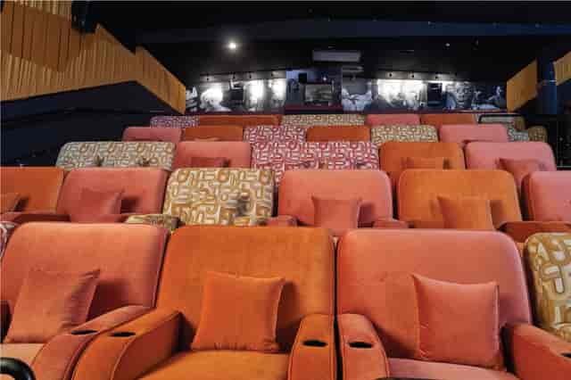Stylish cinema seating at Cinelounge for private screenings and exclusive events.