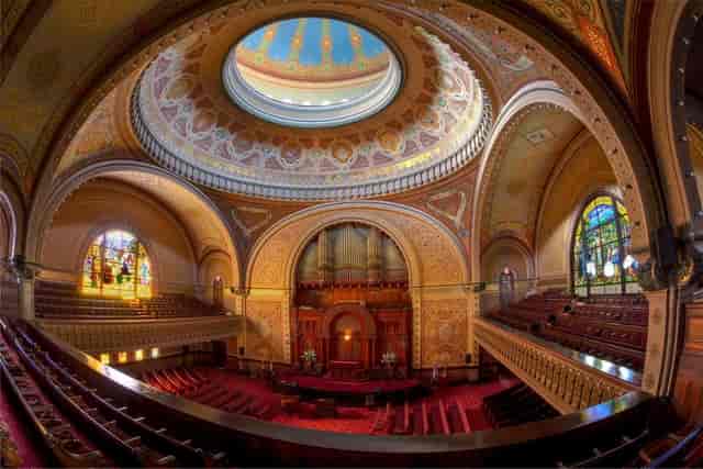 Ornate Chapel at Congregation Sherith Israel, ideal for ceremonies and conferences.