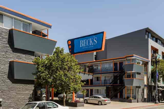 Modern hotel exterior at Beck's Motor Lodge, perfect for meetings and events.