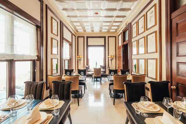 Elegant dining space in The Wine Vault, ideal for upscale events and corporate gatherings.