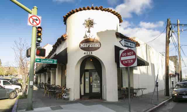 Charming Marzano Restaurant with outdoor seating, ideal for intimate events and gatherings.