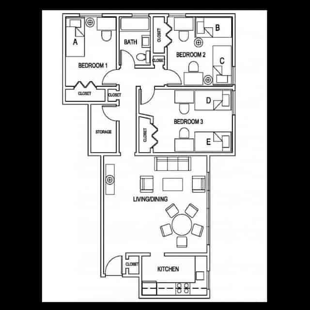 University Park North Community Desk floor plan for team-building retreats and workshops.