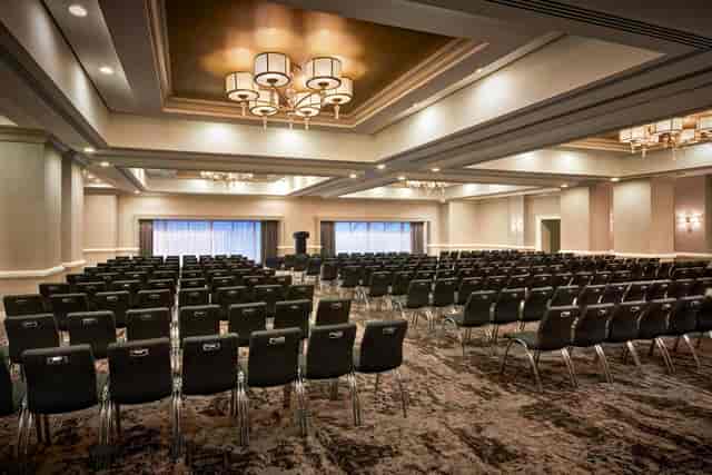Union Square Ballroom setup for a large conference with elegant lighting and seating.