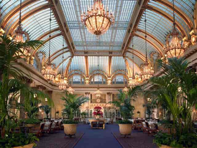 Garden Court at Palace Hotel, San Francisco: elegant event space with glass ceiling.