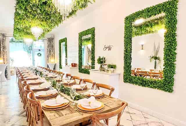 Elegant dining table in Violet Cactus Venue, perfect for weddings and corporate events.
