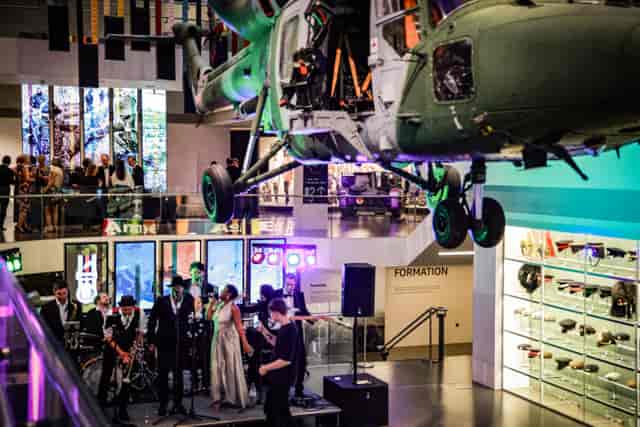 Army Museum helicopter Christmas party corporate event