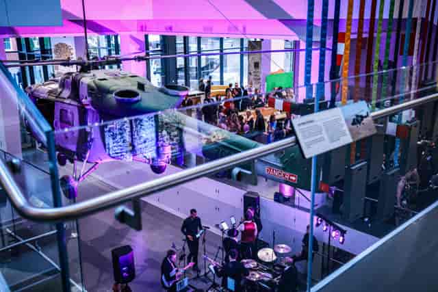 National Army Museum Christmas party, helicopter display, corporate gala event