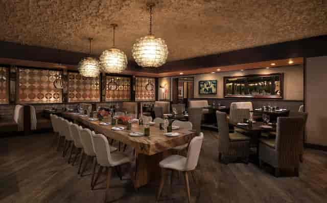 Private dining space with elegant decor for intimate gatherings and corporate events.