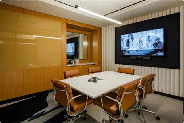Modern West Hollywood boardroom with ergonomic chairs for effective meetings.