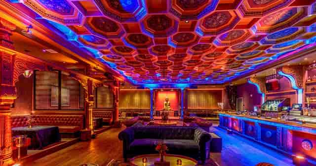 VIP Lounge in House of Blues Anaheim with intricate ceiling, ideal for upscale events.