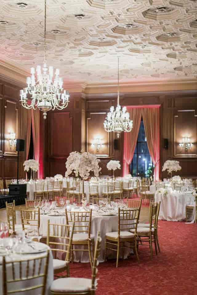 Elegant Main Dining Room at The California Club, perfect for weddings and galas.